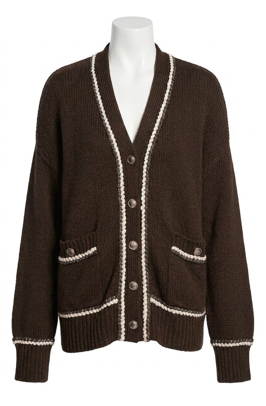 NEW SPLENDID brooklyn v-neck cardigan in soft chocolate
